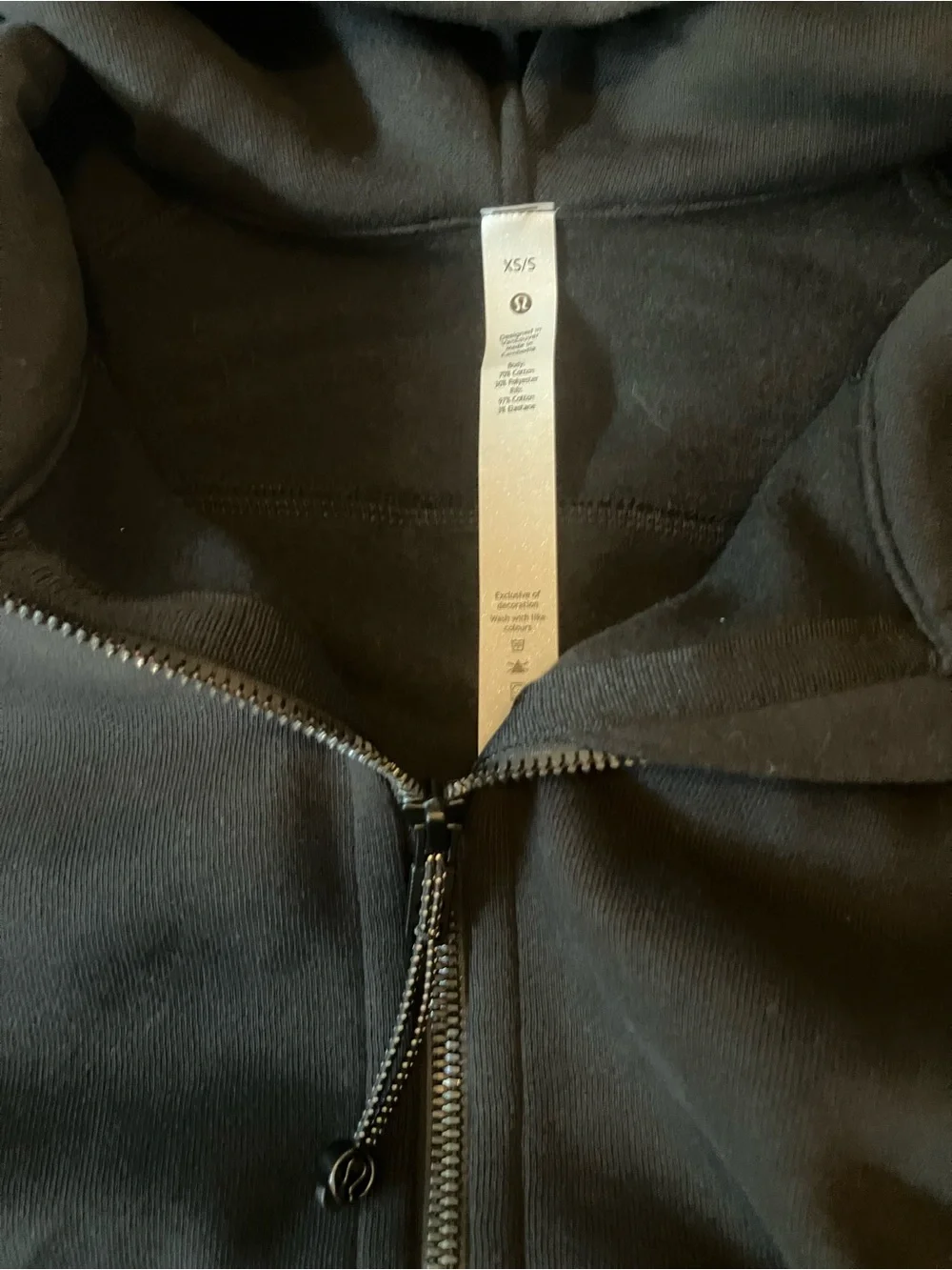 NWT Lululemon Scuba Oversized Full-Zip Hoodie, XS/S, BLACK